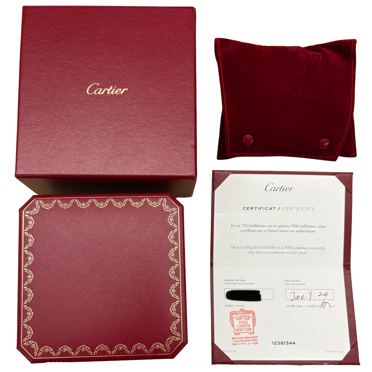 Cartier Yellow Gold Love Bracelet box