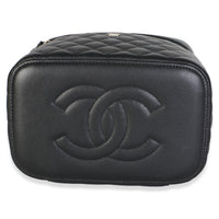 Chanel Black Quilted Caviar Large Vanity Pouch Handbag 5