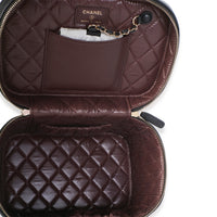 Chanel Black Quilted Caviar Large Vanity Pouch Handbag 8