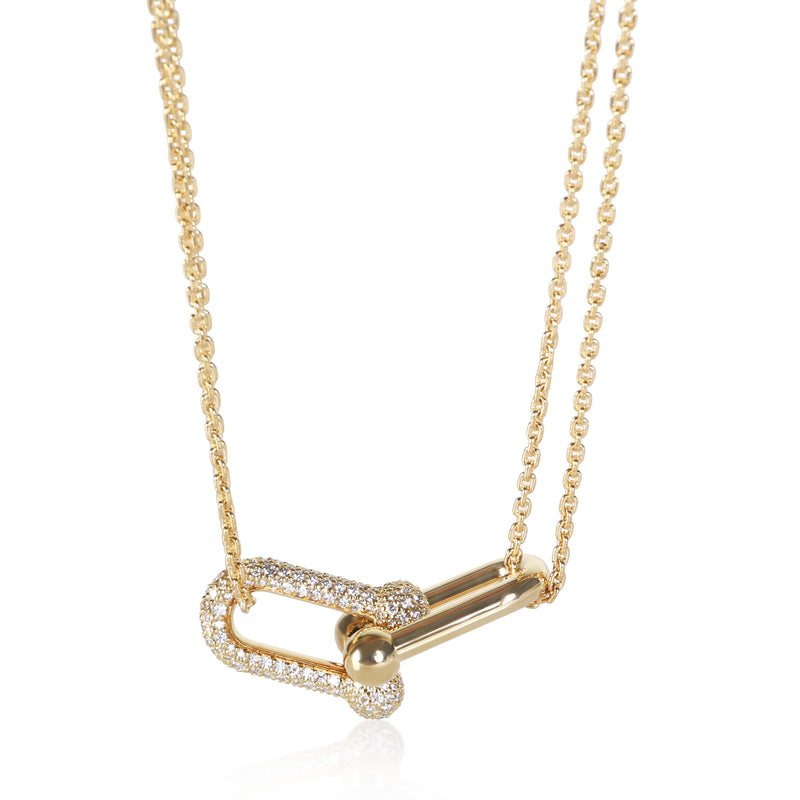 Tiffany & Co. Yellow Gold Diamond Large Model Double Link HardWear Pendant fv