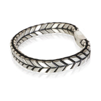 David Yurman Sterling Silver Woven Chevron Link Bracelet 2