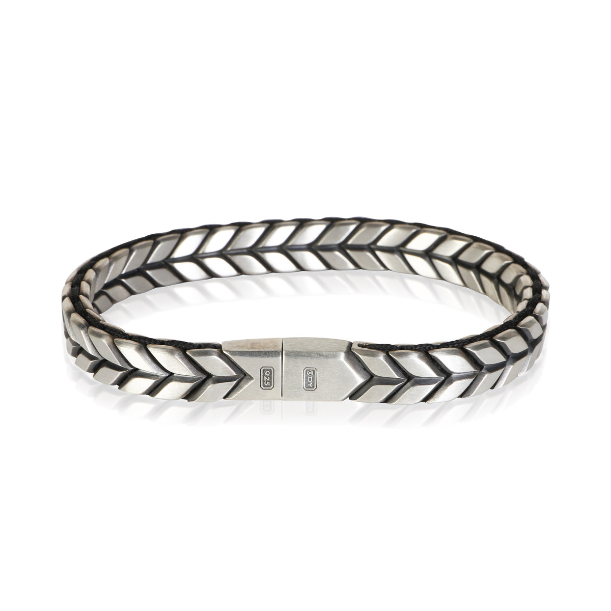 David Yurman Sterling Silver Woven Chevron Link Bracelet 3
