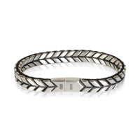 David Yurman Sterling Silver Woven Chevron Link Bracelet 3
