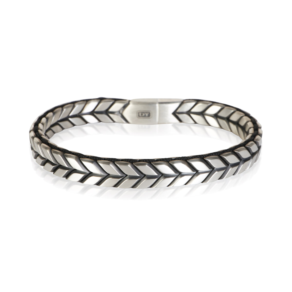 David Yurman Sterling Silver Woven Chevron Link Bracelet fv