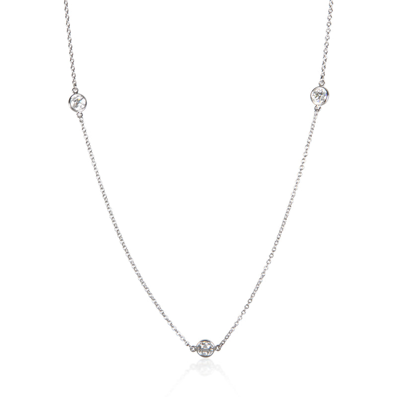 Tiffany & Co. Platinum Diamond Elsa Peretti Diamonds By The Yard Necklace fv