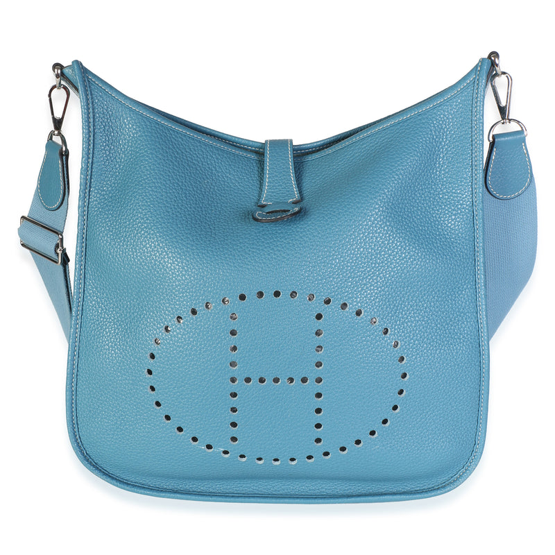 Hermès Bleu Jean Clemence Evelyne III 29 PHW Handbag fv