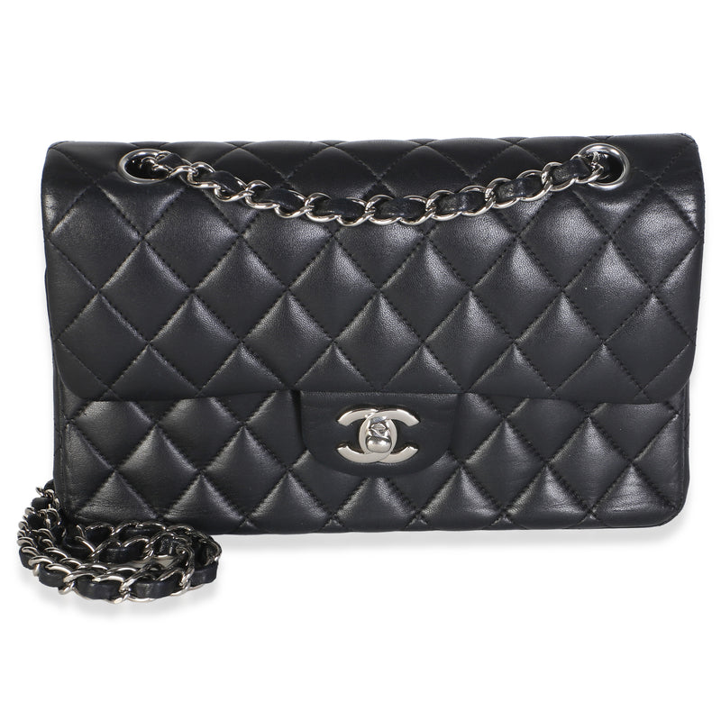 Chanel Black Quilted Lambskin Small Classic Double Flap Bag Handbag id
