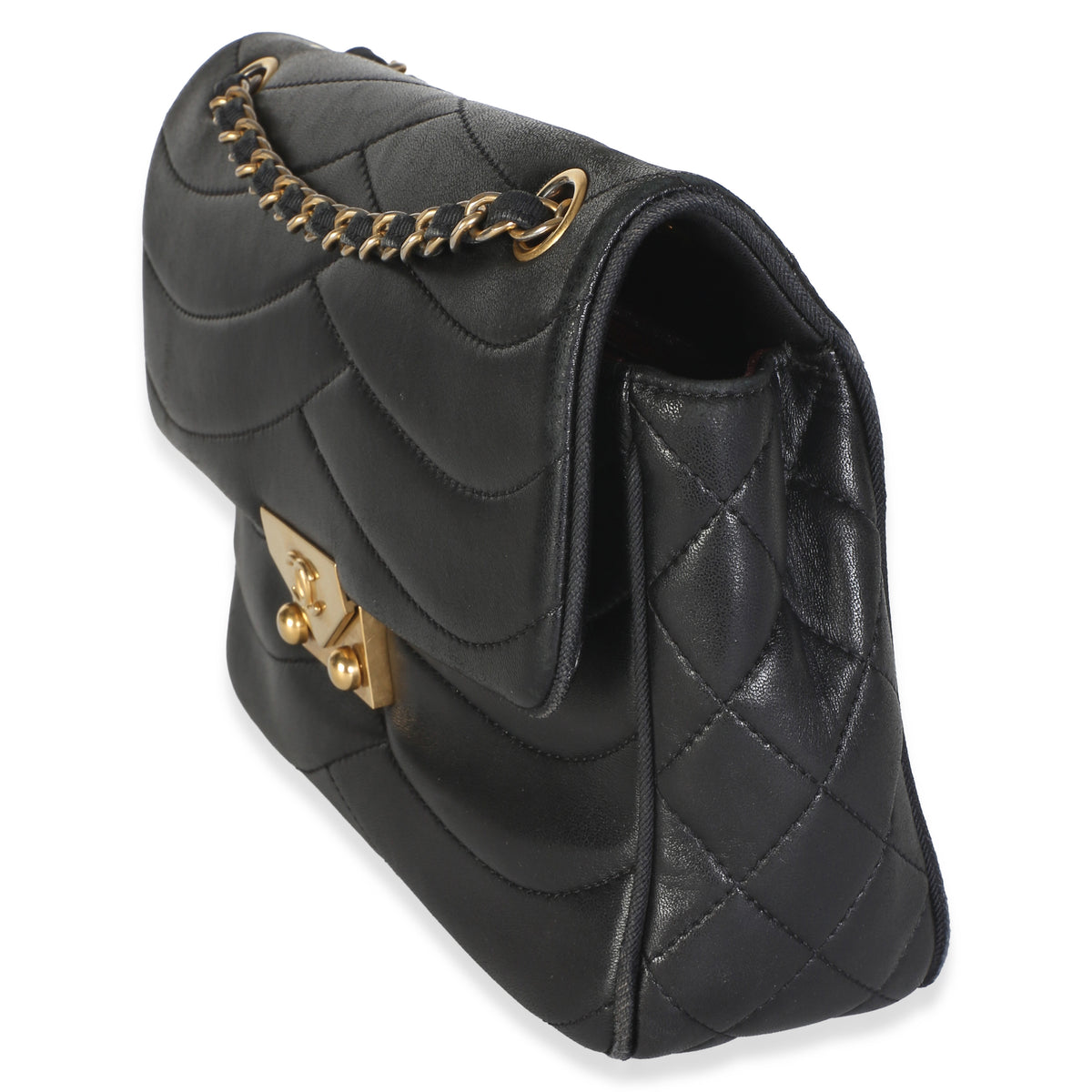 Chanel Black Chevron Lambskin Medium Paris Seoul Pagoda Flap Bag Handbag 2