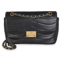 Chanel Black Chevron Lambskin Medium Paris Seoul Pagoda Flap Bag Handbag fv