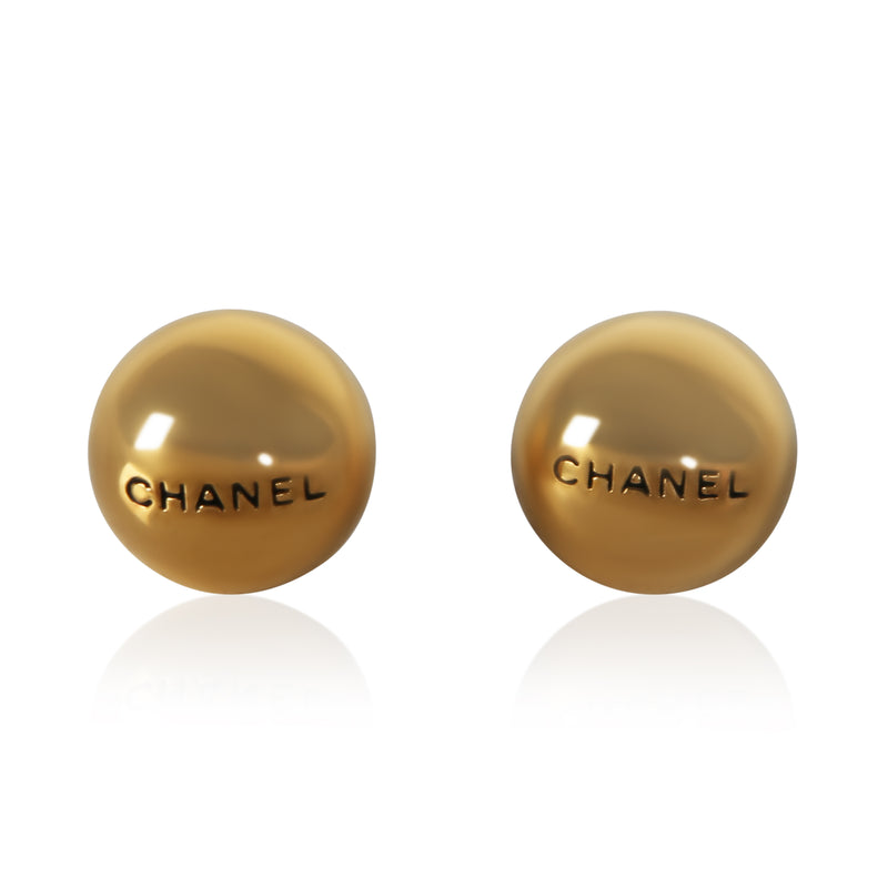 Chanel Gold Plated Vintage 1998 Ball Stud Earrings fv