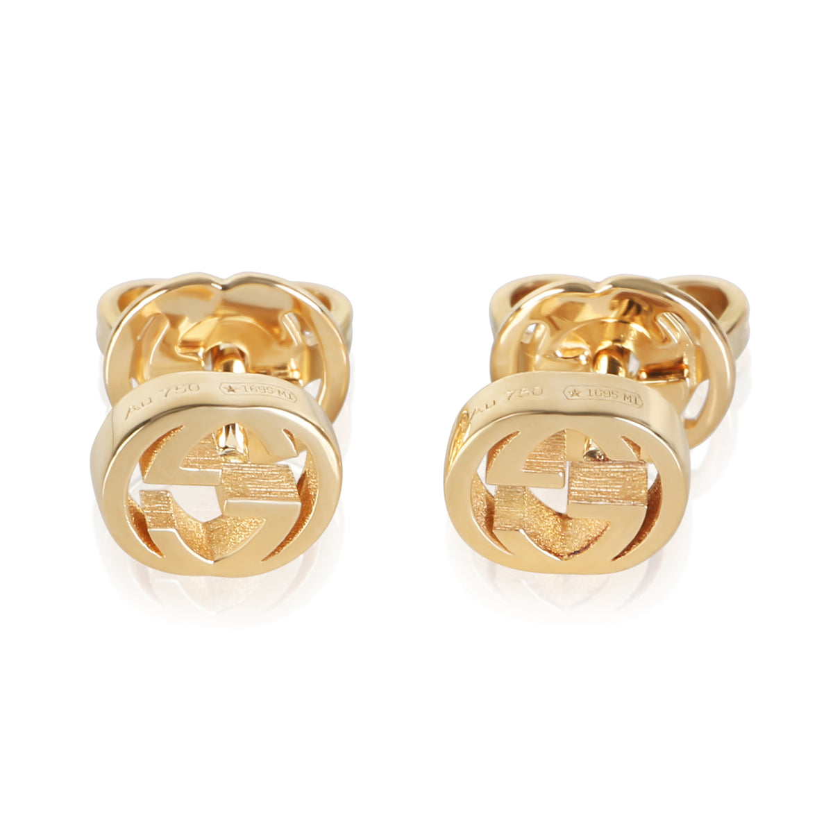 Gucci Yellow Gold Interlocking Earrings fv