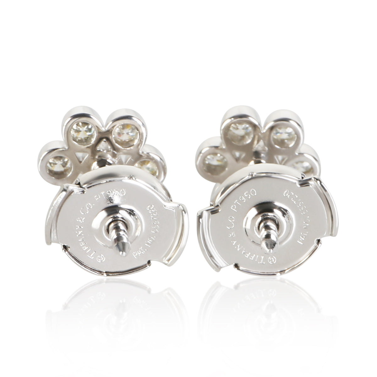 Tiffany & Co. Platinum Diamond Cluster Earrings 3