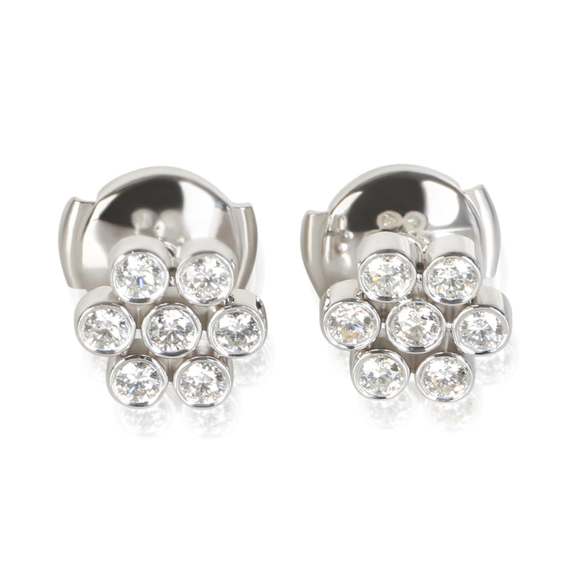 Tiffany & Co. Platinum Diamond Cluster Earrings fv