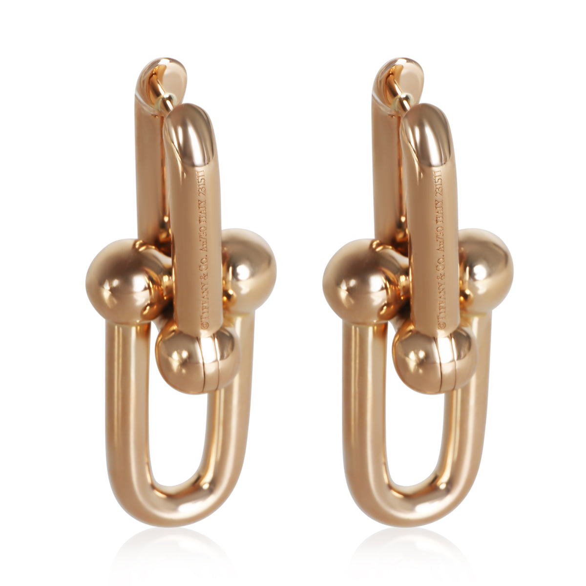 Tiffany & Co. Rose Gold Medium Model HardWear Link Earrings 4