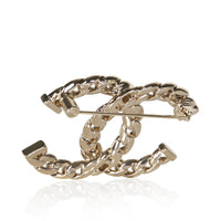Chanel Gold Plated Chain Link CC Brooch 3