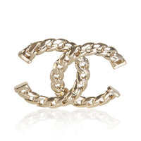 Chanel Gold Plated Chain Link CC Brooch fv