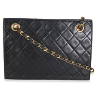 Chanel Vintage Black Quilted Lambskin Small Timeless Shoulder Tote Handbag 5