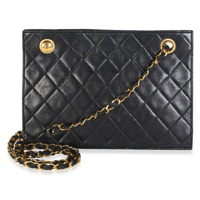 Chanel Vintage Black Quilted Lambskin Small Timeless Shoulder Tote Handbag id
