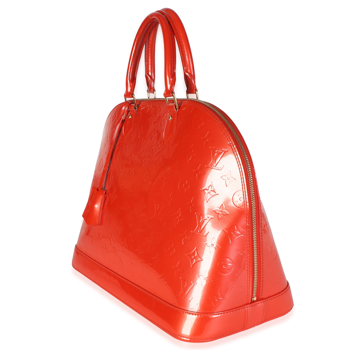Louis Vuitton Orange Sunset Monogram Vernis Alma GM Handbag 3
