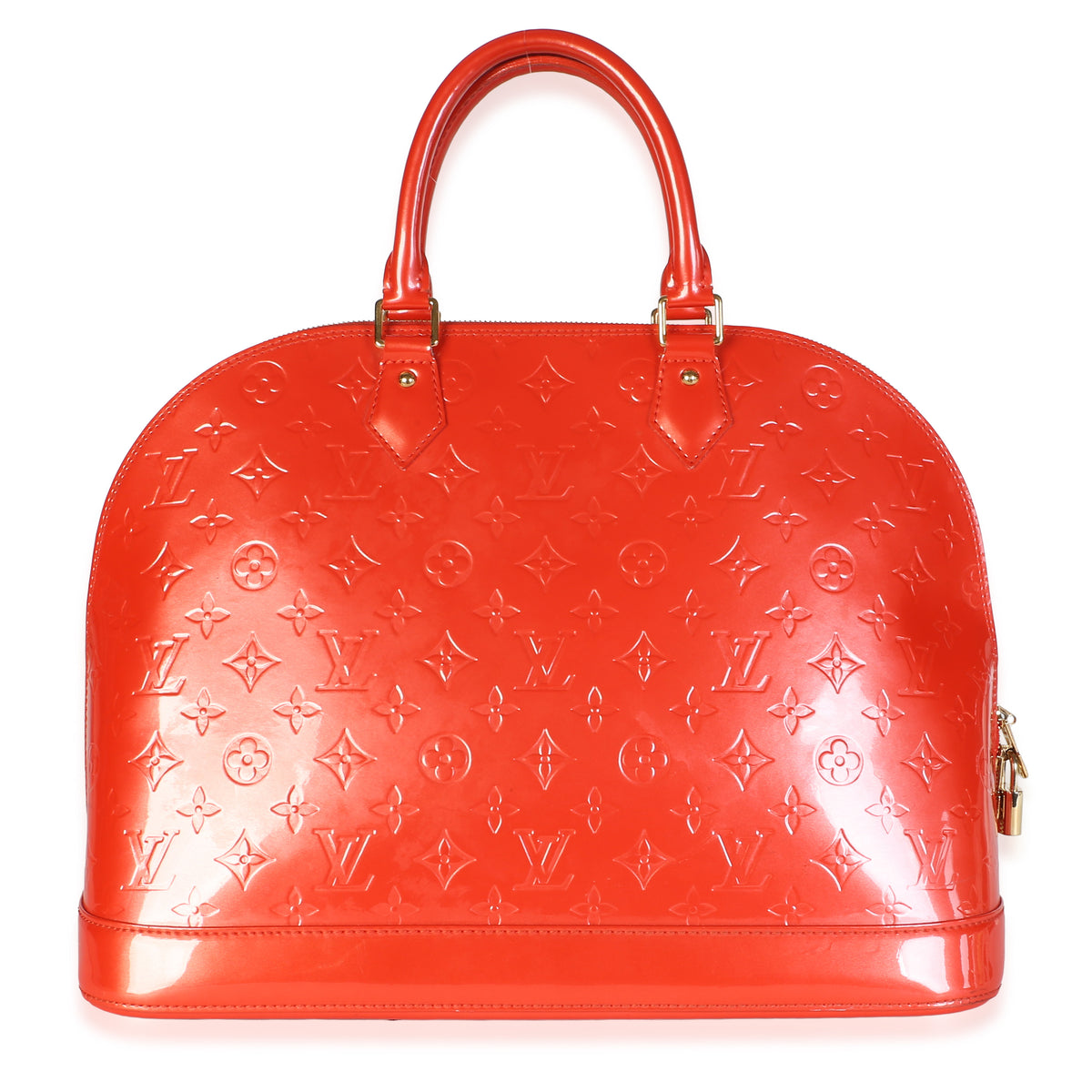 Louis Vuitton Orange Sunset Monogram Vernis Alma GM Handbag 4