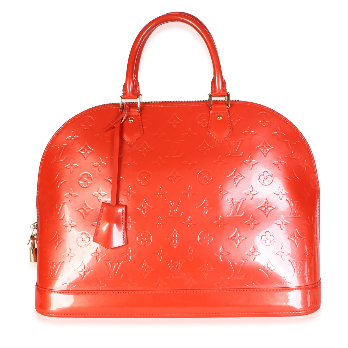 Louis Vuitton Orange Sunset Monogram Vernis Alma GM Handbag 6