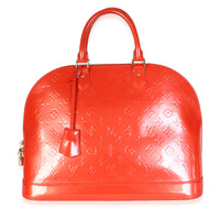 Louis Vuitton Orange Sunset Monogram Vernis Alma GM Handbag 6