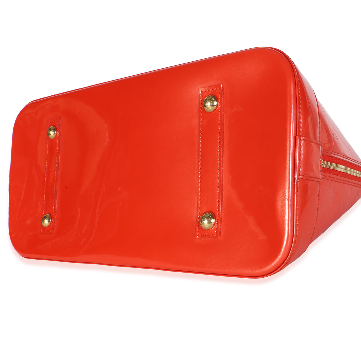 Louis Vuitton Orange Sunset Monogram Vernis Alma GM Handbag 9