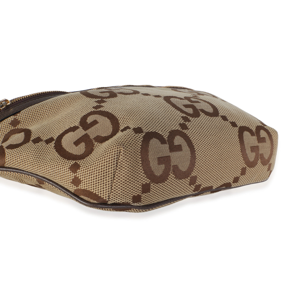 Gucci Brown Jumbo GG Canvas Textured Dollar Calfskin Web Belt Bag Handbag 7