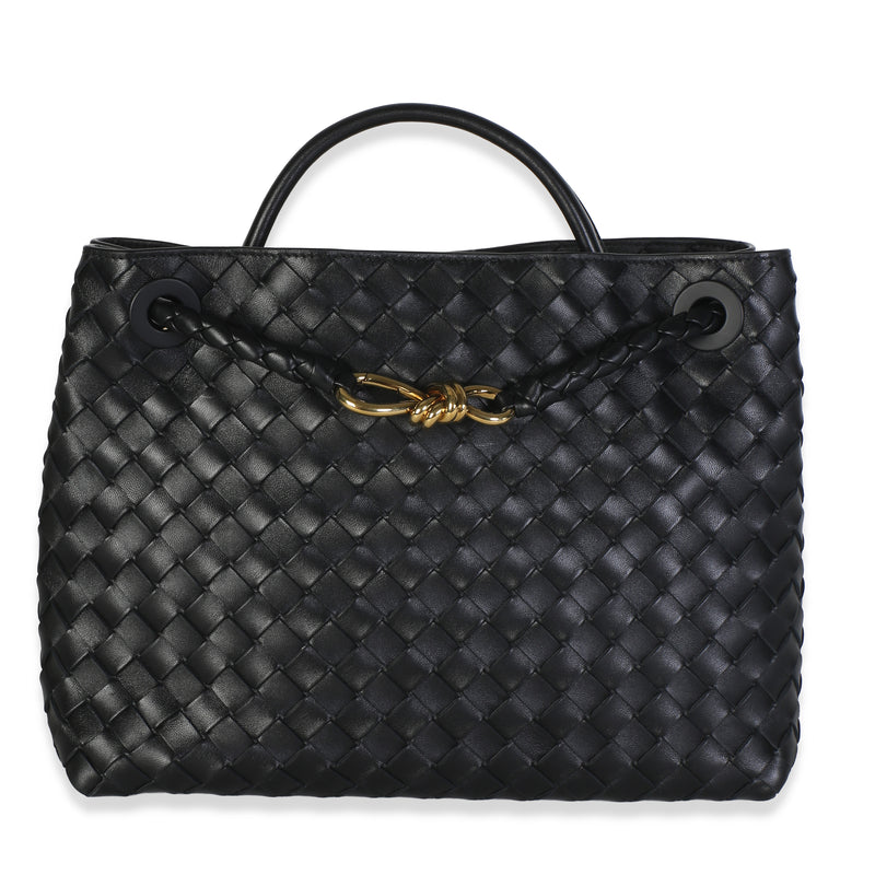 Bottega Veneta Black Nappa Intrecciato Medium Andiamo Bag Handbag id