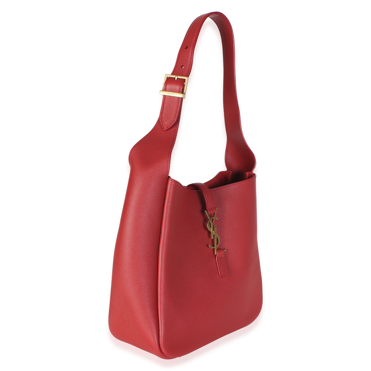Saint Laurent Red Danger Smooth Calfskin Small Le 5 A 7 Soft Hobo Handbag 3