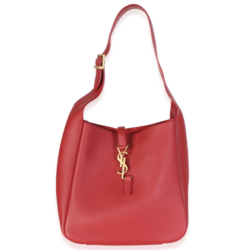 Saint Laurent Red Danger Smooth Calfskin Small Le 5 A 7 Soft Hobo Handbag id