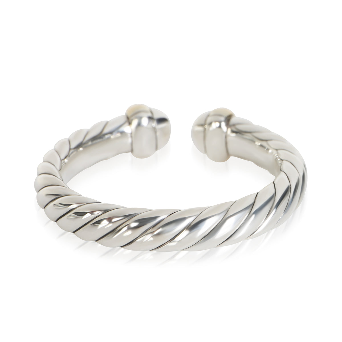 David Yurman Yellow Gold & Sterling Silver Petite Cable Open Ring 3