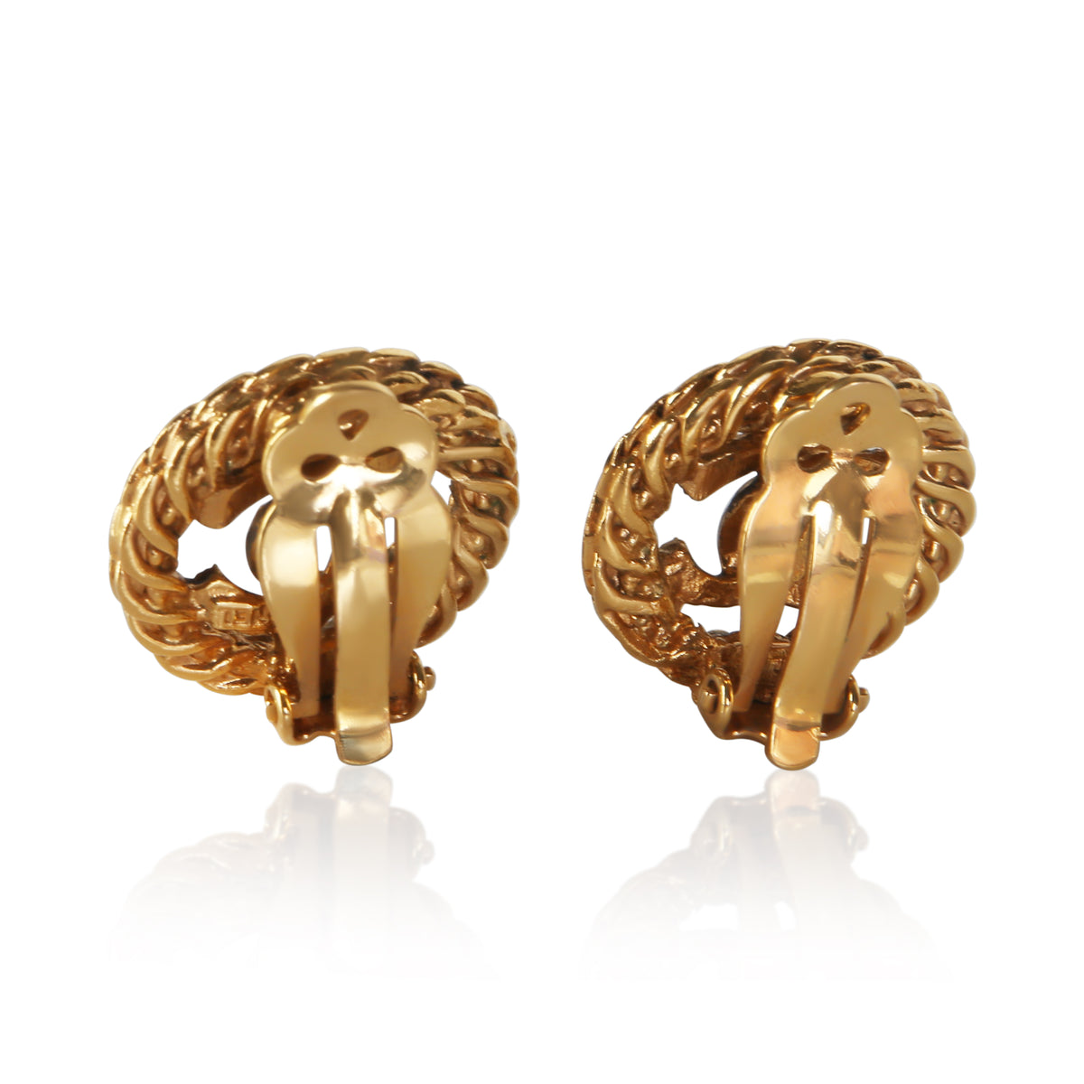 Chanel Gold Plated Vintage CC Earrings 3