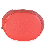 Chanel Red Quilted Calfskin Chain Is More Bucket Bag Handbag 5