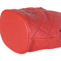 Chanel Red Quilted Calfskin Chain Is More Bucket Bag Handbag 6