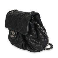 Chanel Black Washed Quilted Lambskin Chain Around Flap Bag Handbag 2