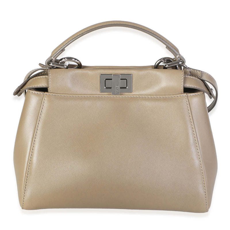 Fendi Tortora Nappa Mini Peekaboo Iconic Satchel Handbag id