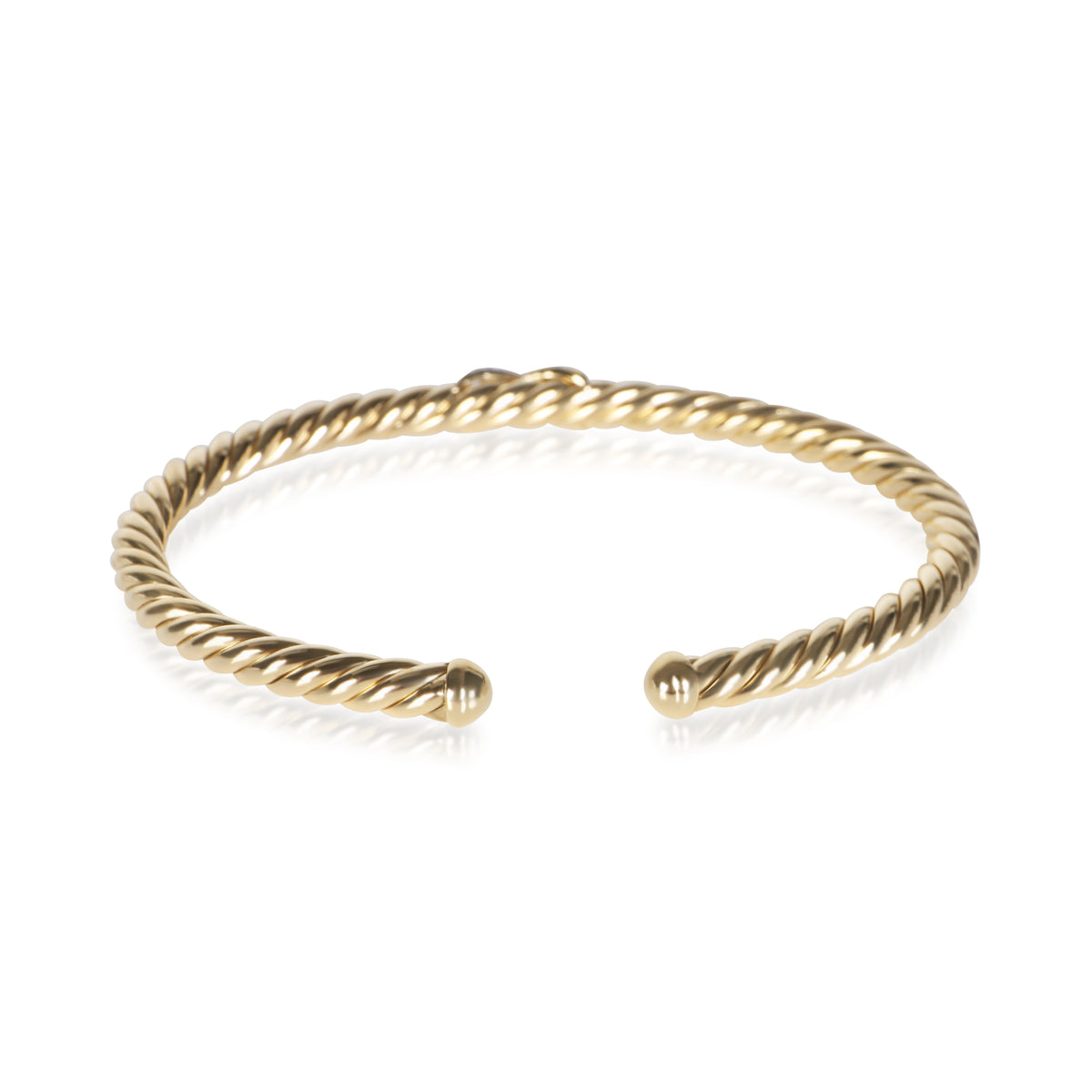 David Yurman Yellow Gold Diamond X Cablespira Bracelet 3
