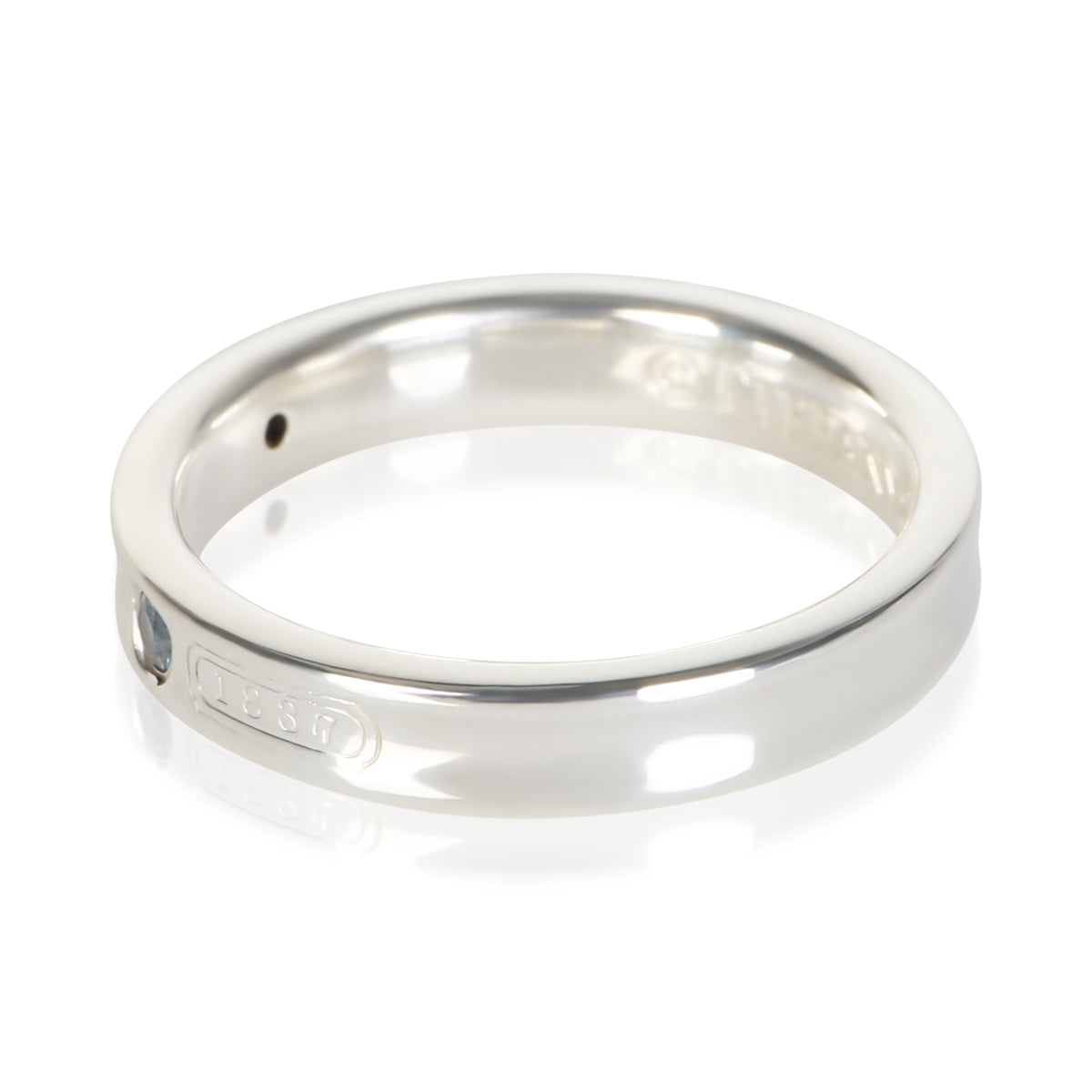 Tiffany & Co. Sterling Silver Sapphire 1837 Ring 2