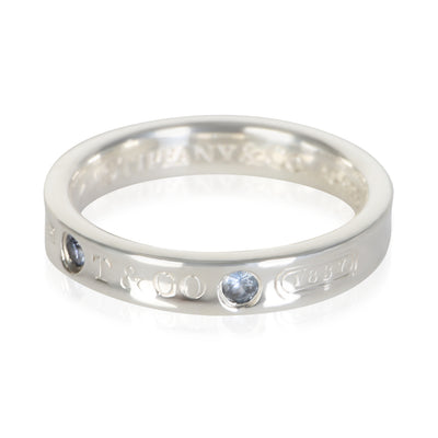 Tiffany & Co. Sterling Silver Sapphire 1837 Ring fv