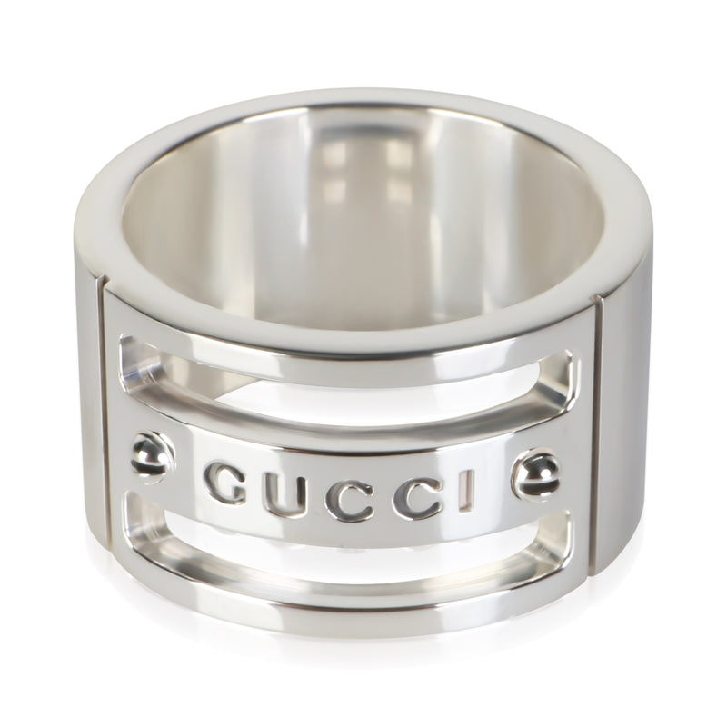 Gucci Sterling Silver Wide Ring fv
