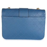 Chanel Blue Quilted Calfskin Front Chain Flap Bag Handbag 4