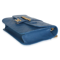 Chanel Blue Quilted Calfskin Front Chain Flap Bag Handbag 6