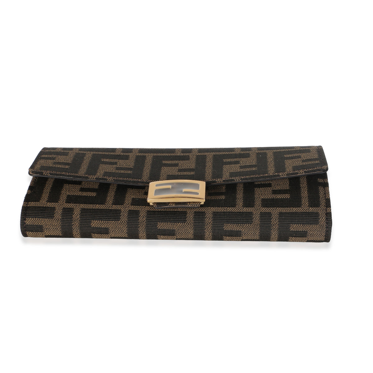 Fendi Brown FF Jacquard Canvas Baguette Wallet On Chain Handbag 5