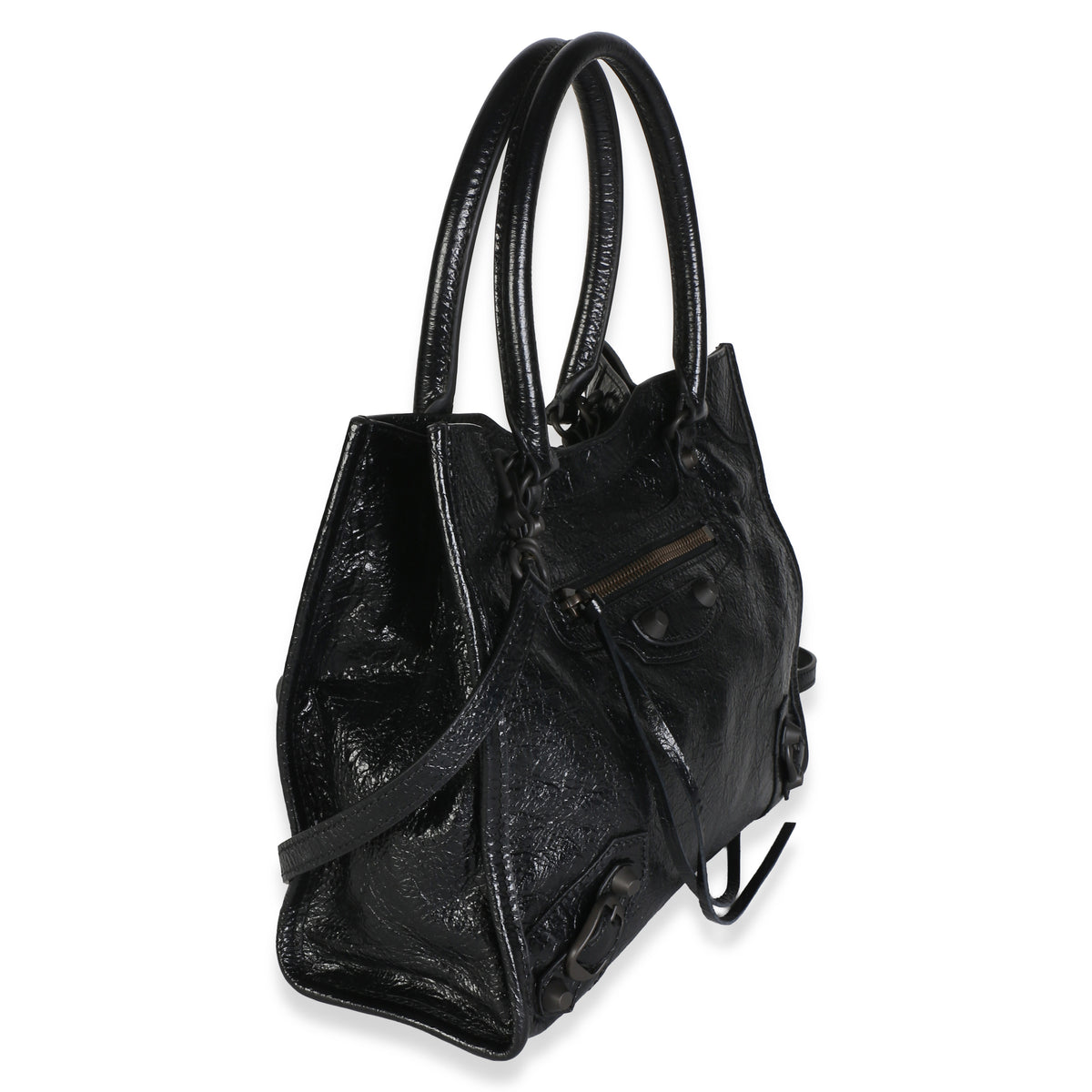 Balenciaga Black Arena Lambskin Mini Le City Tote Bag Handbag 3