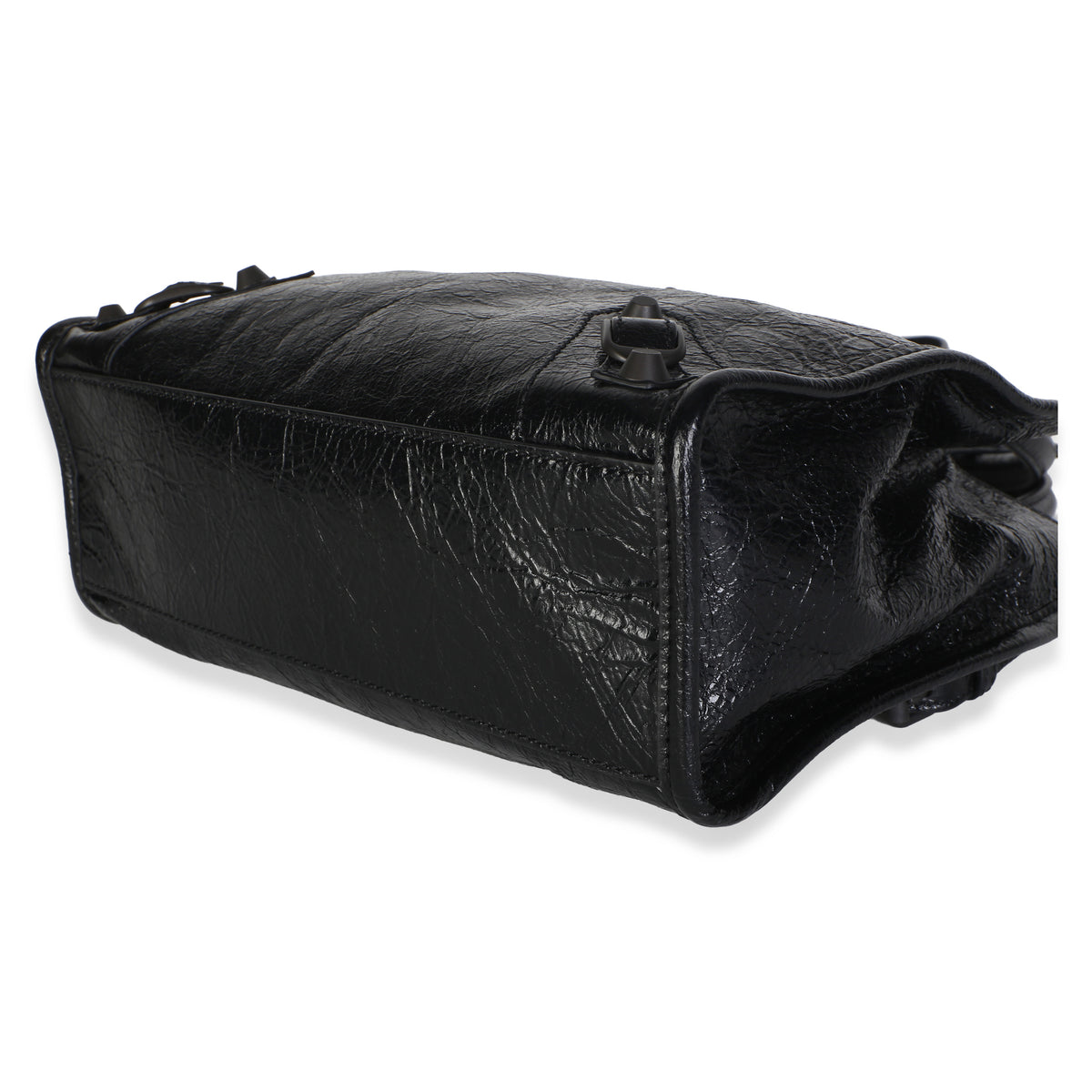 Balenciaga Black Arena Lambskin Mini Le City Tote Bag Handbag 6