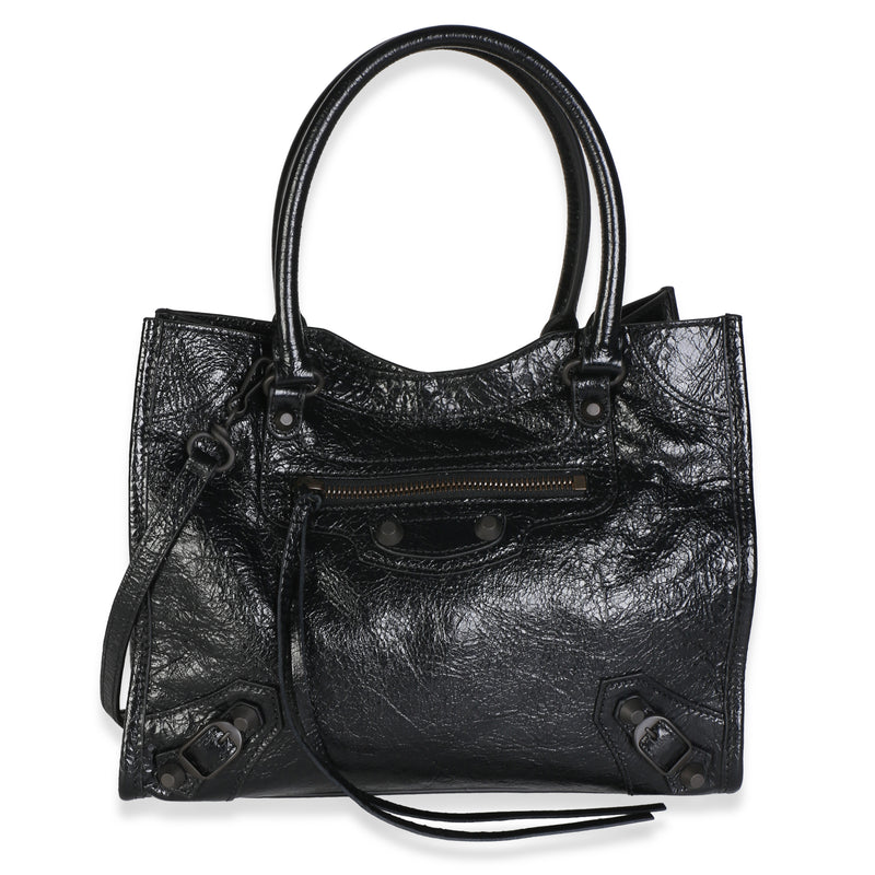 Balenciaga Black Arena Lambskin Mini Le City Tote Bag Handbag id