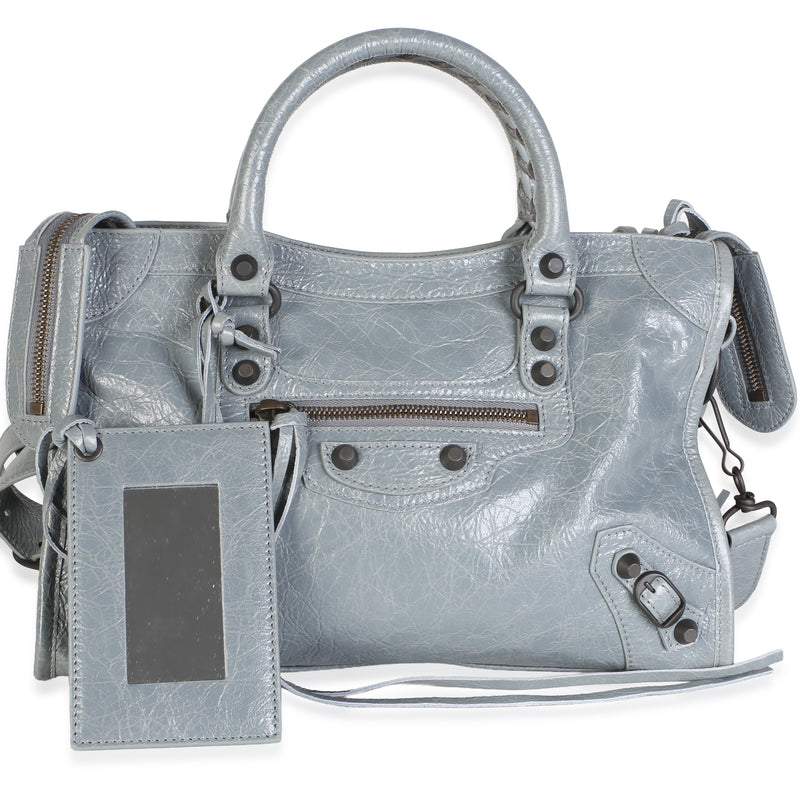 Balenciaga Grey Agneau Arena Silver Hardware Small Le City Bag Handbag id