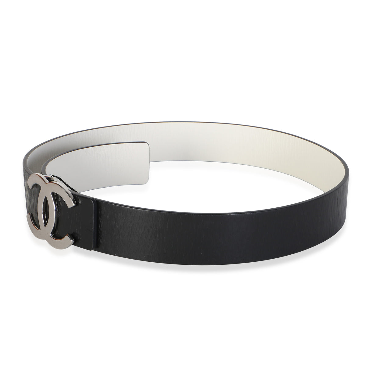 Chanel B22 White Black Patent Reversible CC Belt 80 2