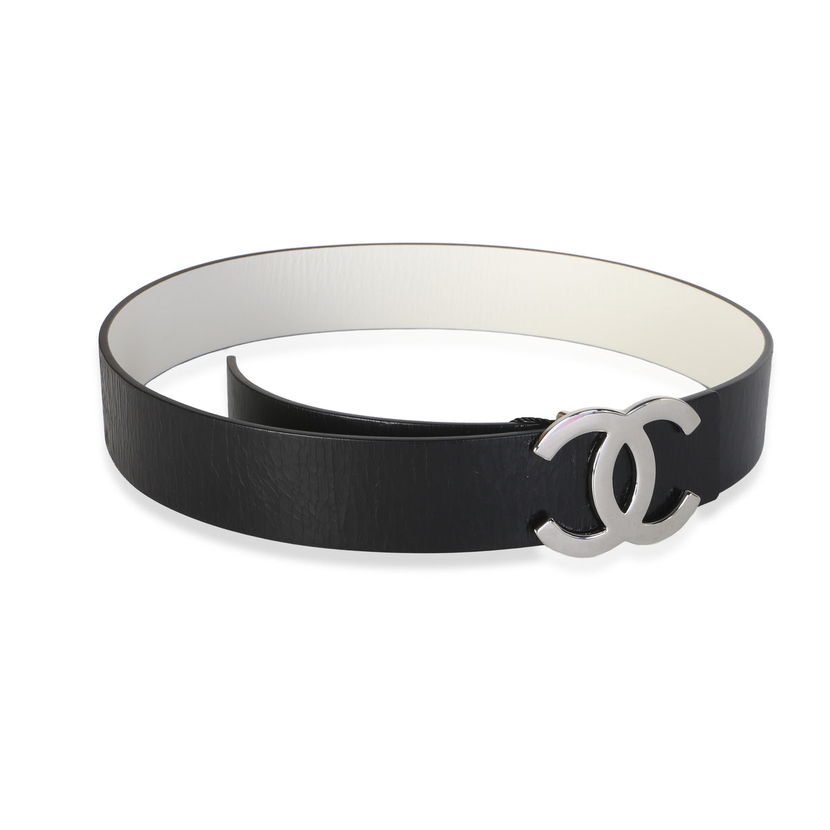 Chanel B22 White Black Patent Reversible CC Belt 80 3